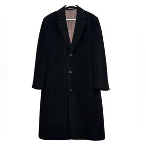 BOSS Hugo Boss Vintage Men's Morgan Wool Black Long Wool Pea Coat Size 44L
